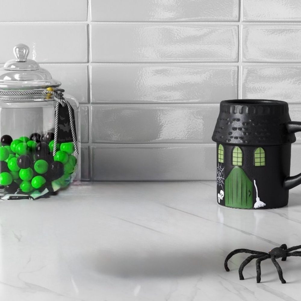 Black and Green Haunted House Mug - Picture 2 of 2